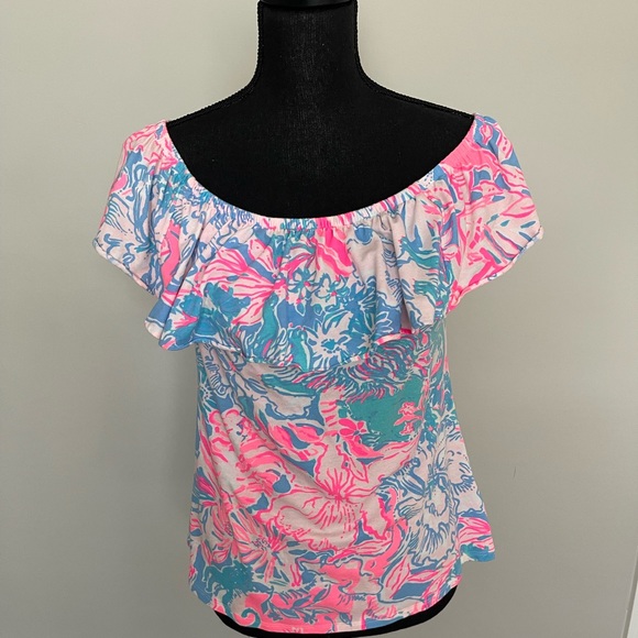 Lilly Pulitzer Tops - Lilly Pulitzer la Fortuna Off-The-Shoulder Knit Top Sz S